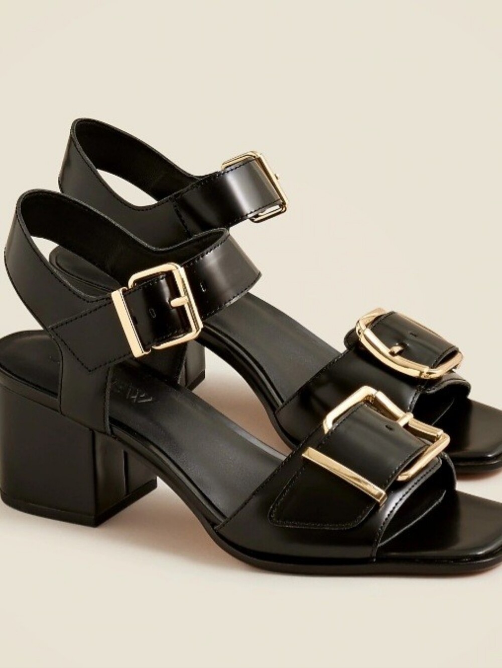 J. Crew Dylan Black Leather Buckle Sandal Size 9.5
